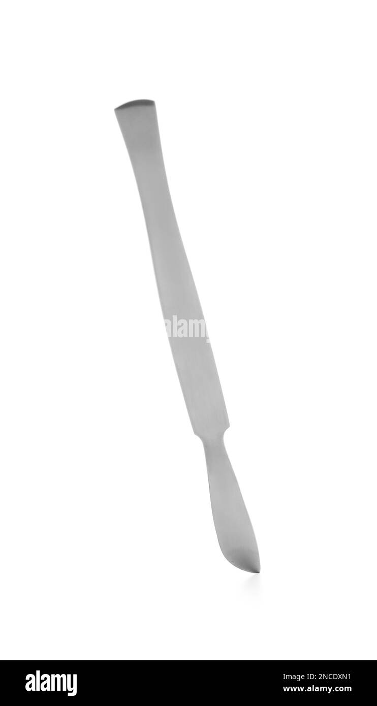 Surgical scalpel on white background. Medical instrument Stock Photo ...