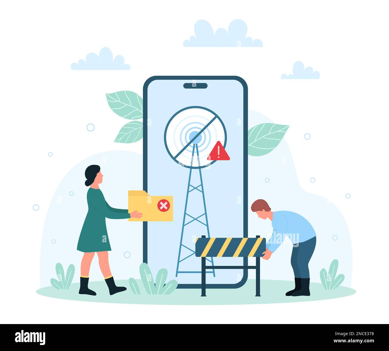 No signal warning message, lost or bad connection problem
