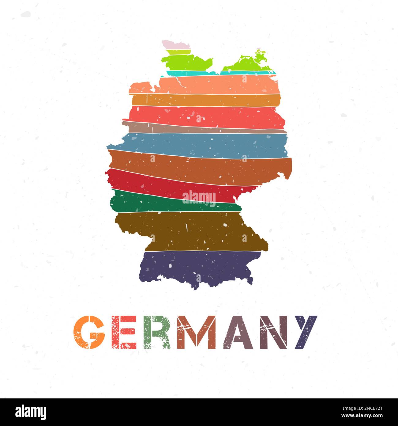 Germany map design. Shape of the country with beautiful geometric waves ...