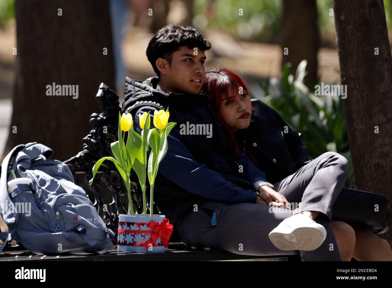 February 14, 2023, Mexico City, Mexico: Some people with gifts and