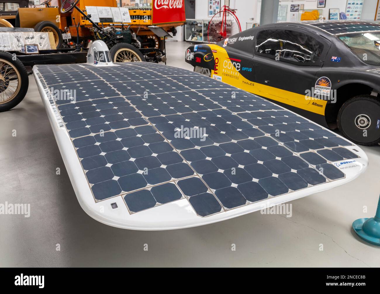 Solar powered vehicle Sunswift Ivy at the Inverell Transport Museum in northern new south wales, australia, fastest solar vehicle in 2011 Stock Photo