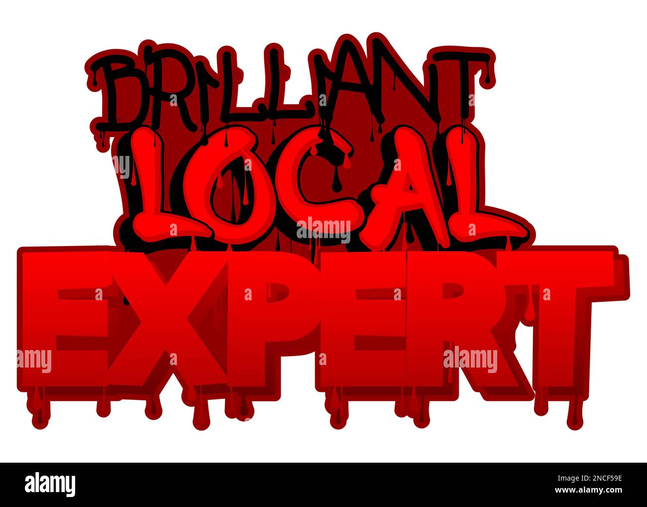 Brilliant Local Expert. Graffiti tag. Abstract modern street art