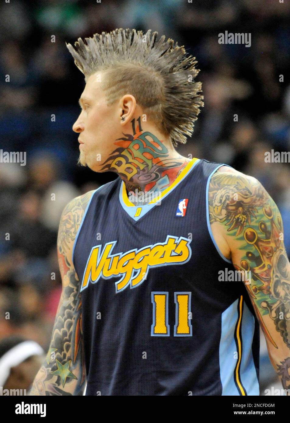 Denver Nuggets' Chris Andersen during the first half of an NBA basketball  game Wednesday, Dec. 29, 2010 in Minneapolis. (AP Photo/Jim Mone Stock  Photo - Alamy, image size:953x1390