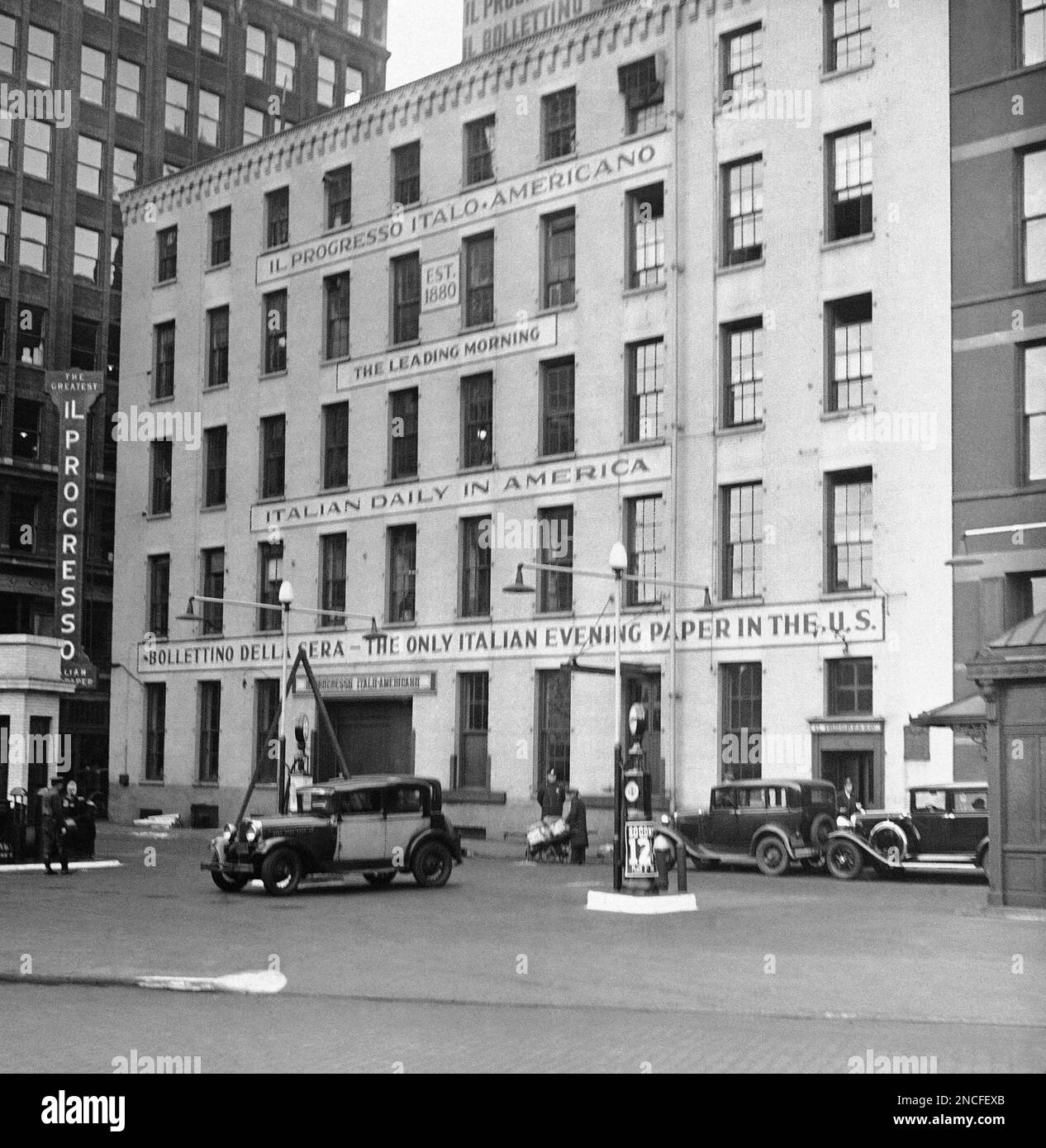 The exterior of the building housing the Italian newspaper Il Progresso