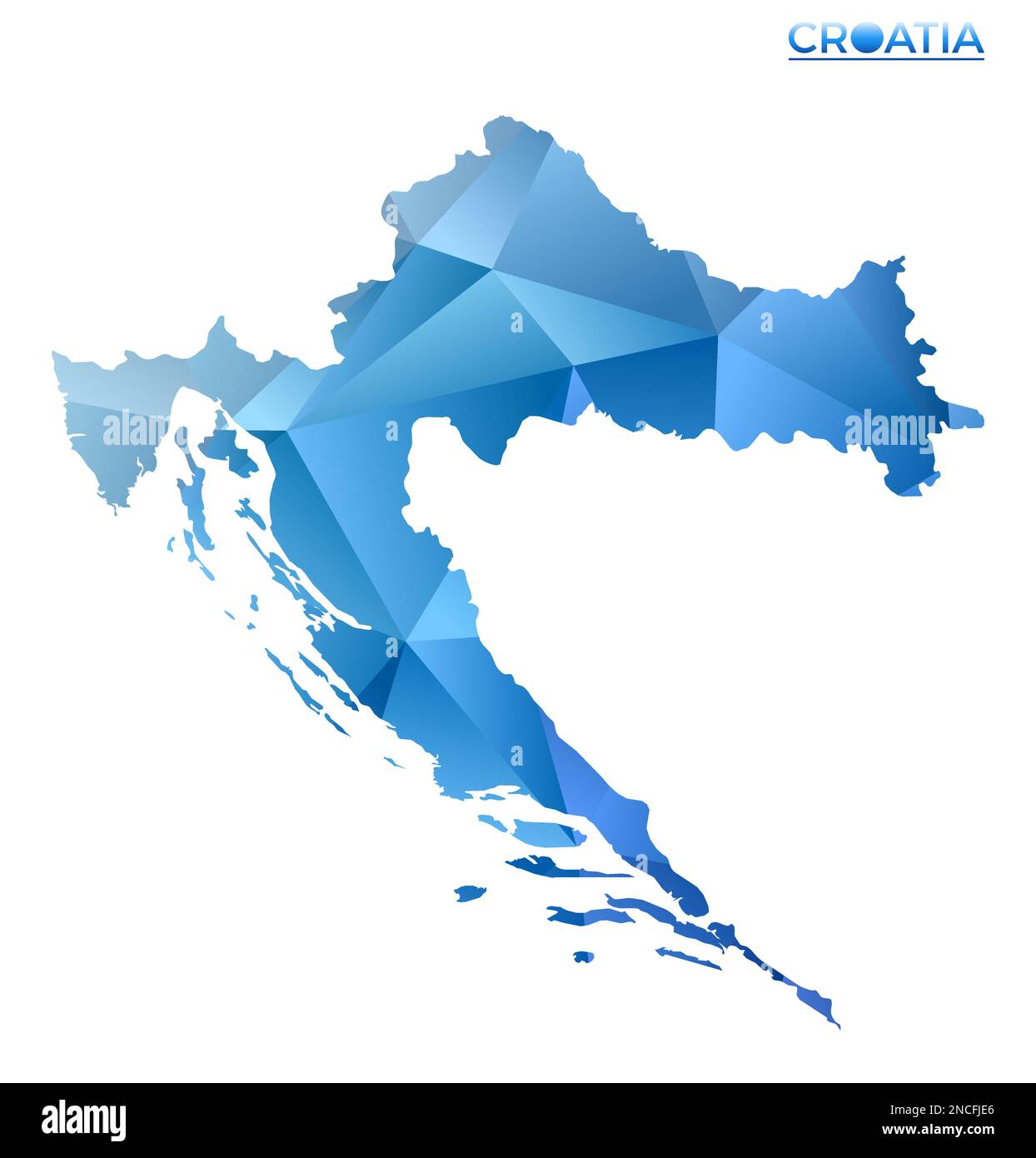 Vector polygonal Croatia map. Vibrant geometric country in low poly ...