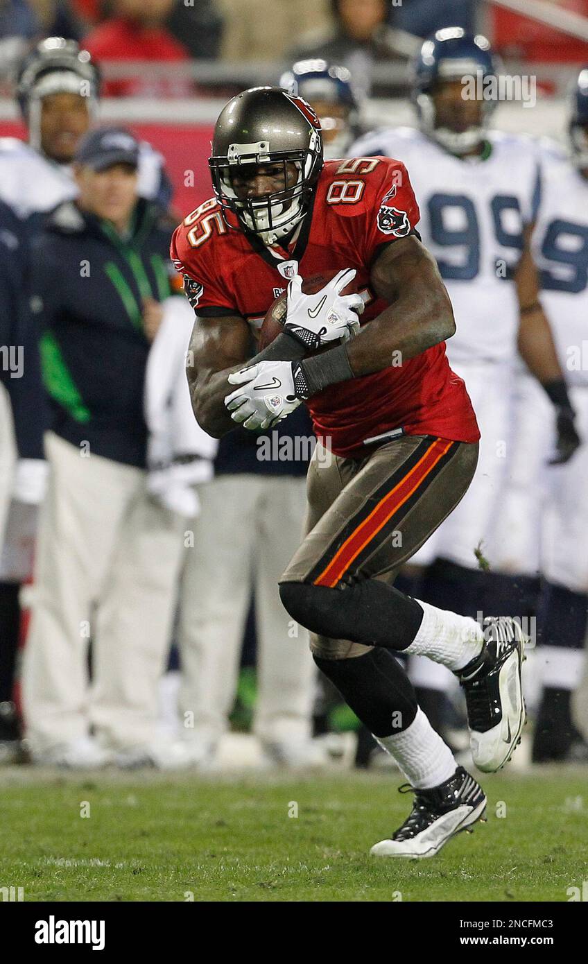 Tampa Bay Buccaneers' wide receiver Maurice Stovall (85) walks off the  field between plays at Raymond James Stadium in Tampa, Florida on December  16, 2007. The Buccaneers beat the Atlanta Falcons 37-3