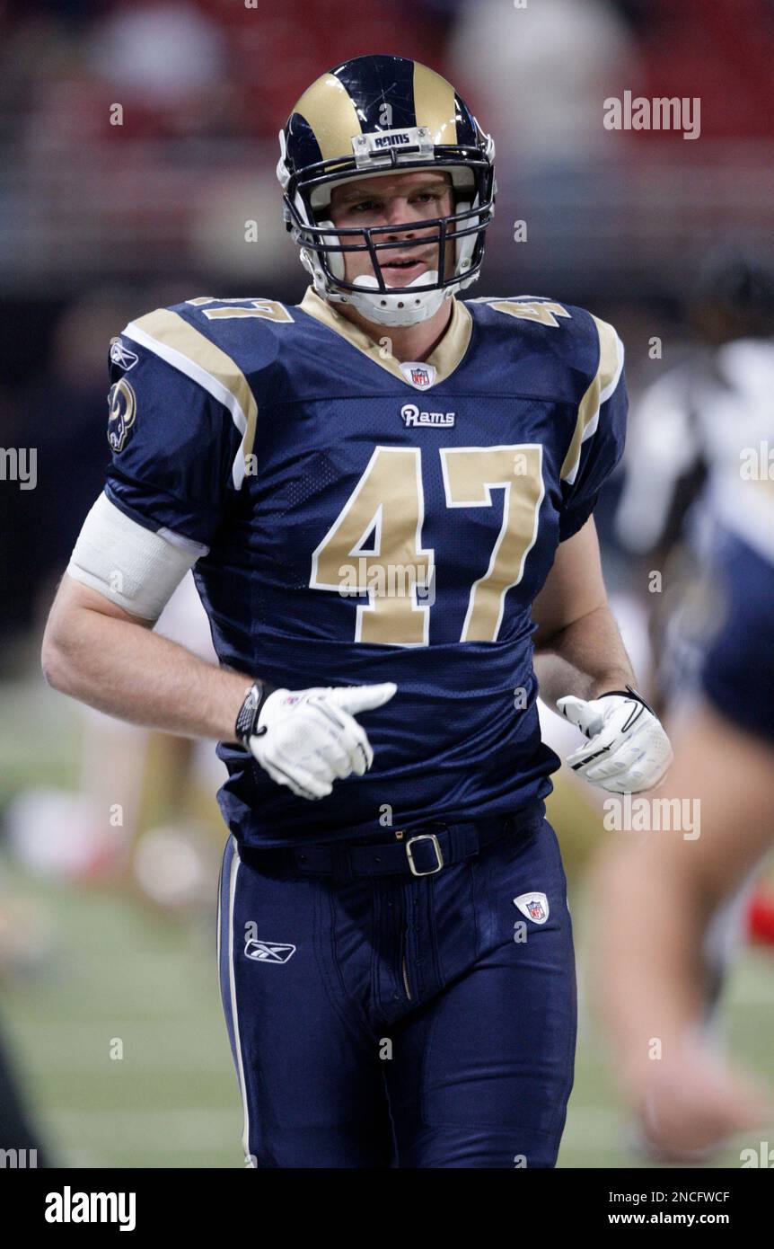 St. Louis Rams tight end Billy Bajema warms up before the start of an ...