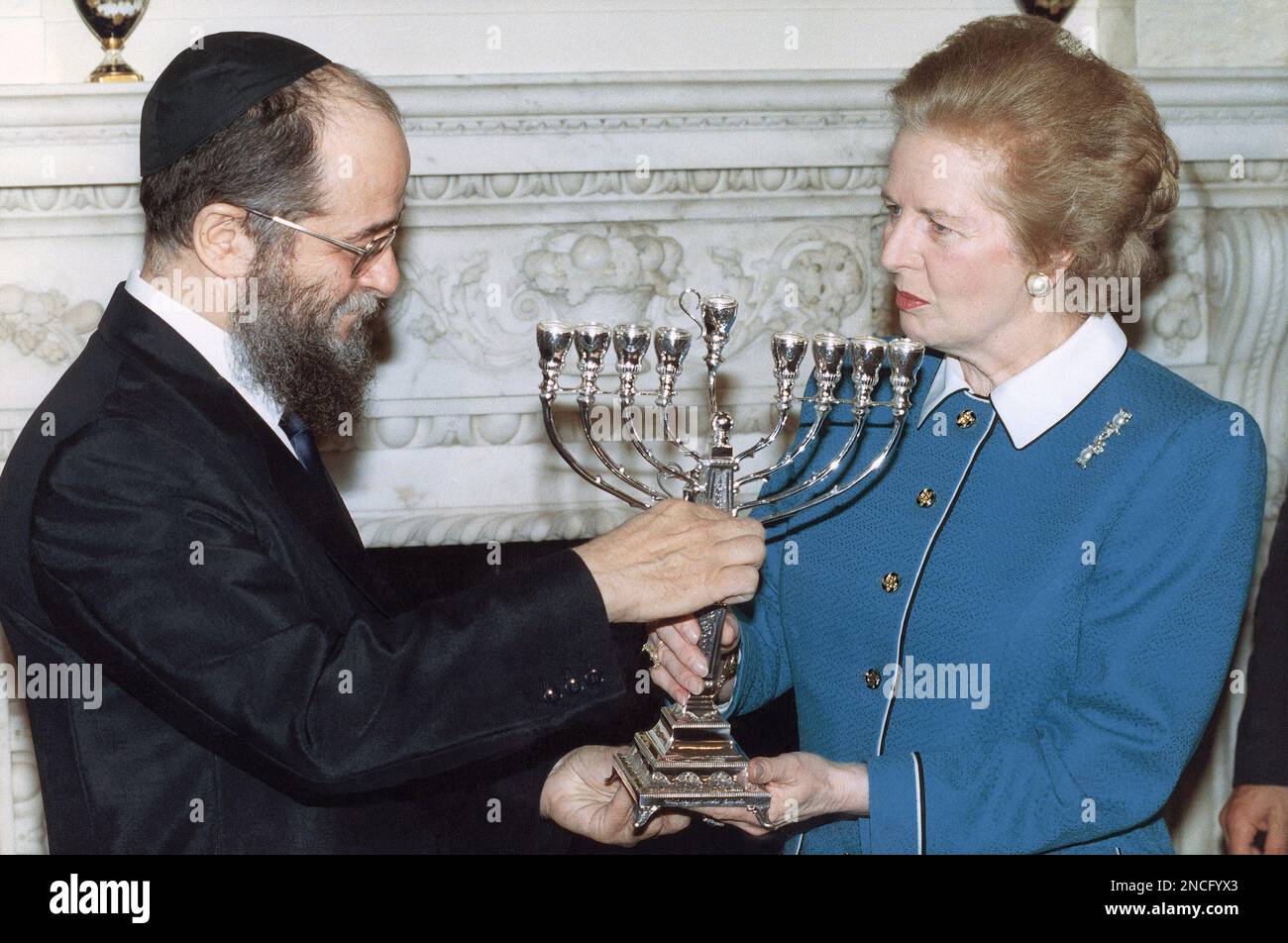 Rabbi Vogel of the Lubavitch Foundation presents Premier Margaret