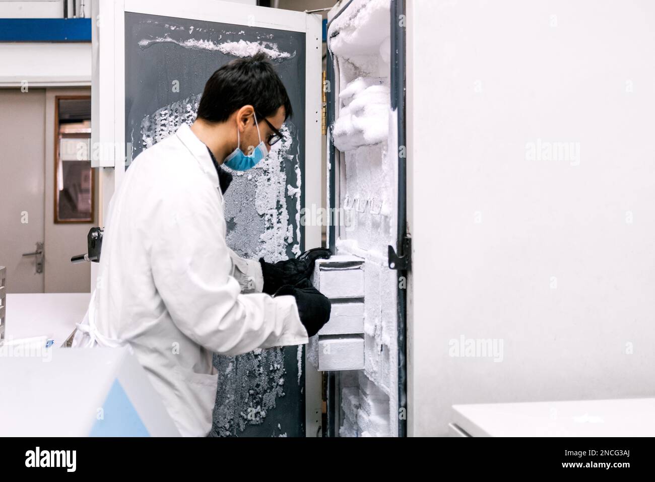 Male Scientist Working in Laboratory Stock Photo