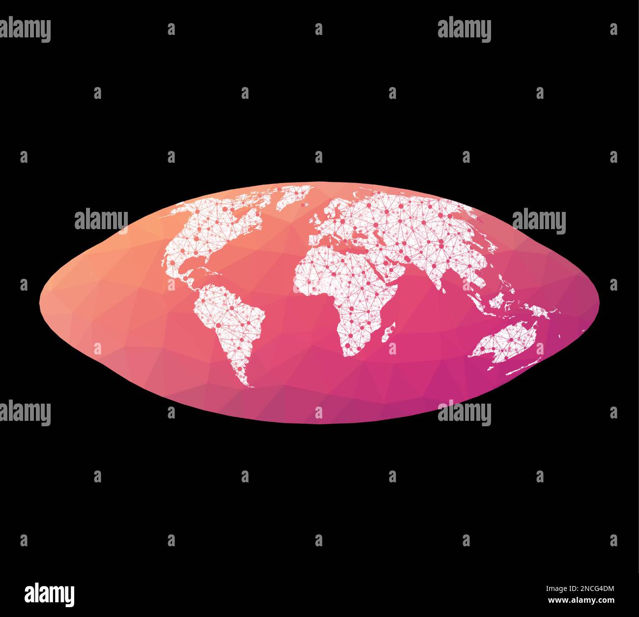 World network map. Pseudocylindrical equalarea Goode homolosine