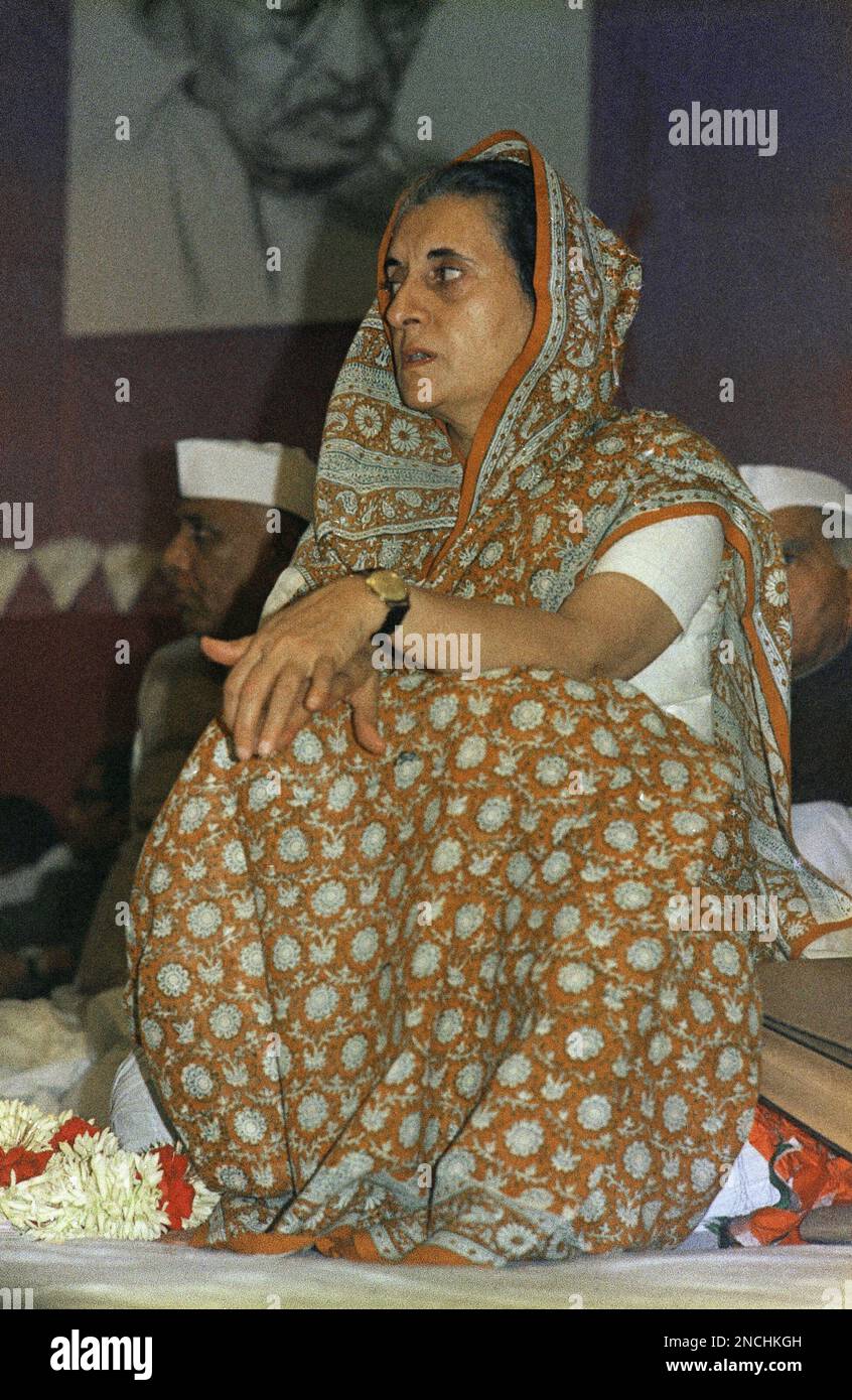 Prime Minister of India Mrs. Indira Gandhi during an appearance at a ...