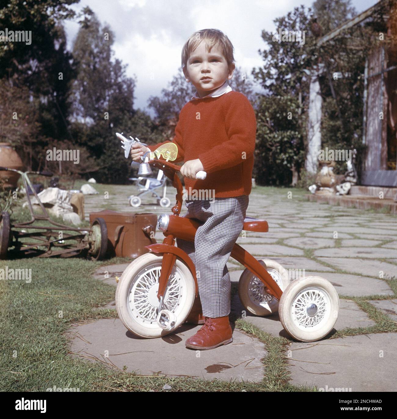 Gina Lollobrigida's son Milko Skofic Jr., on his bicycle on March 18