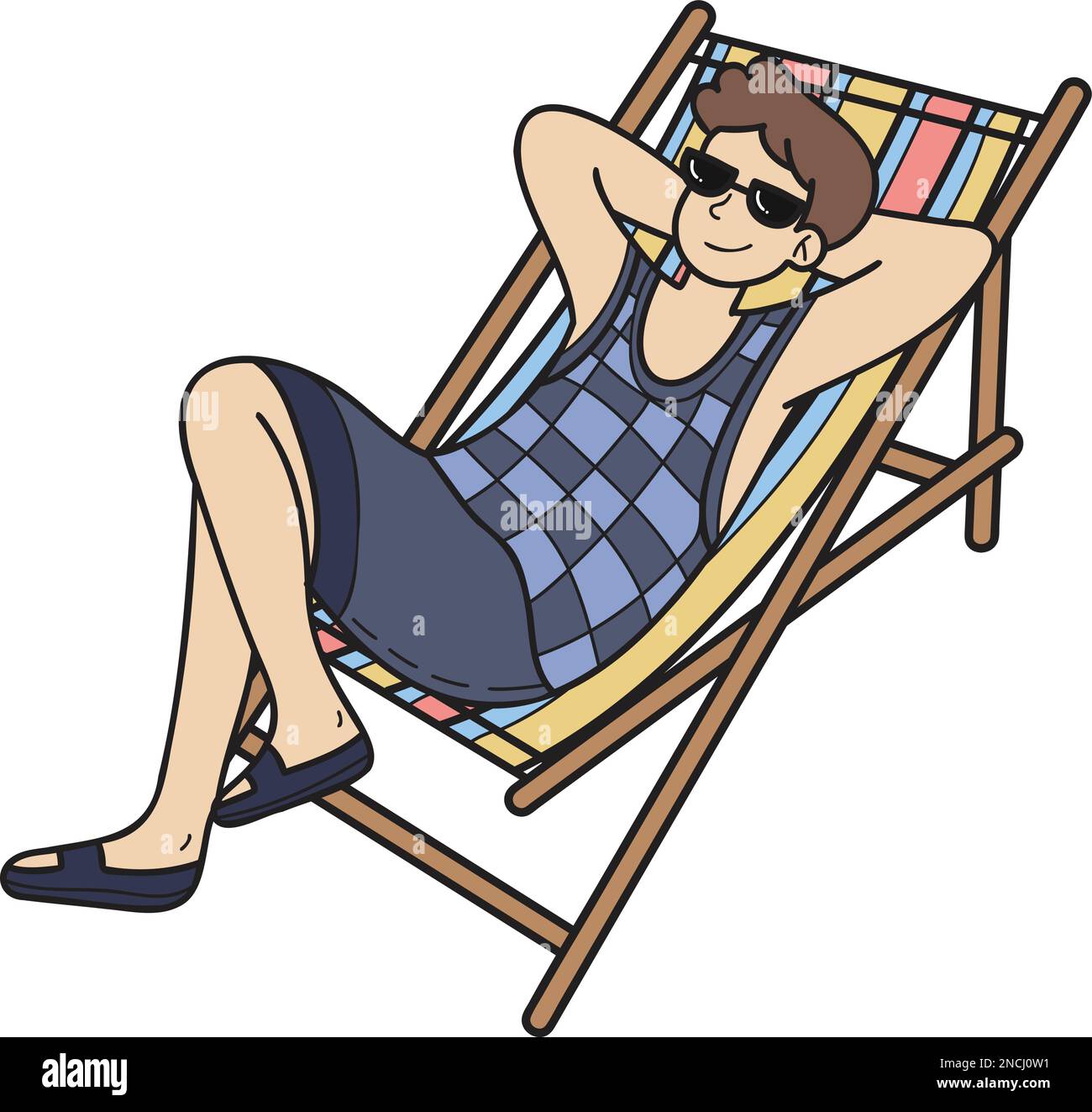 Sunbathing senior Stock Vector Images Alamy