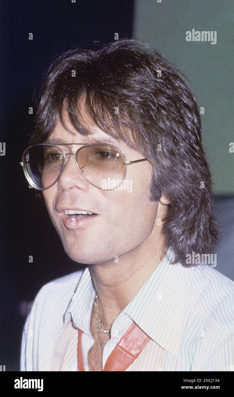 British pop singer Cliff Richard in October 1980, who at the age of 40, has now completed more than 20 years as a leading figure on the British pop music scene. He is currently engaged in a series of sell-out performance around the London area. (AP Photo/John Glanvill) Stock Photo