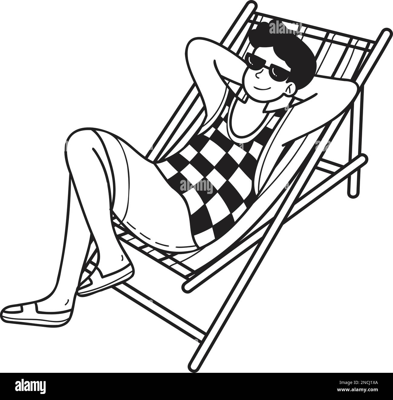 Sunbathing senior Stock Vector Images Alamy