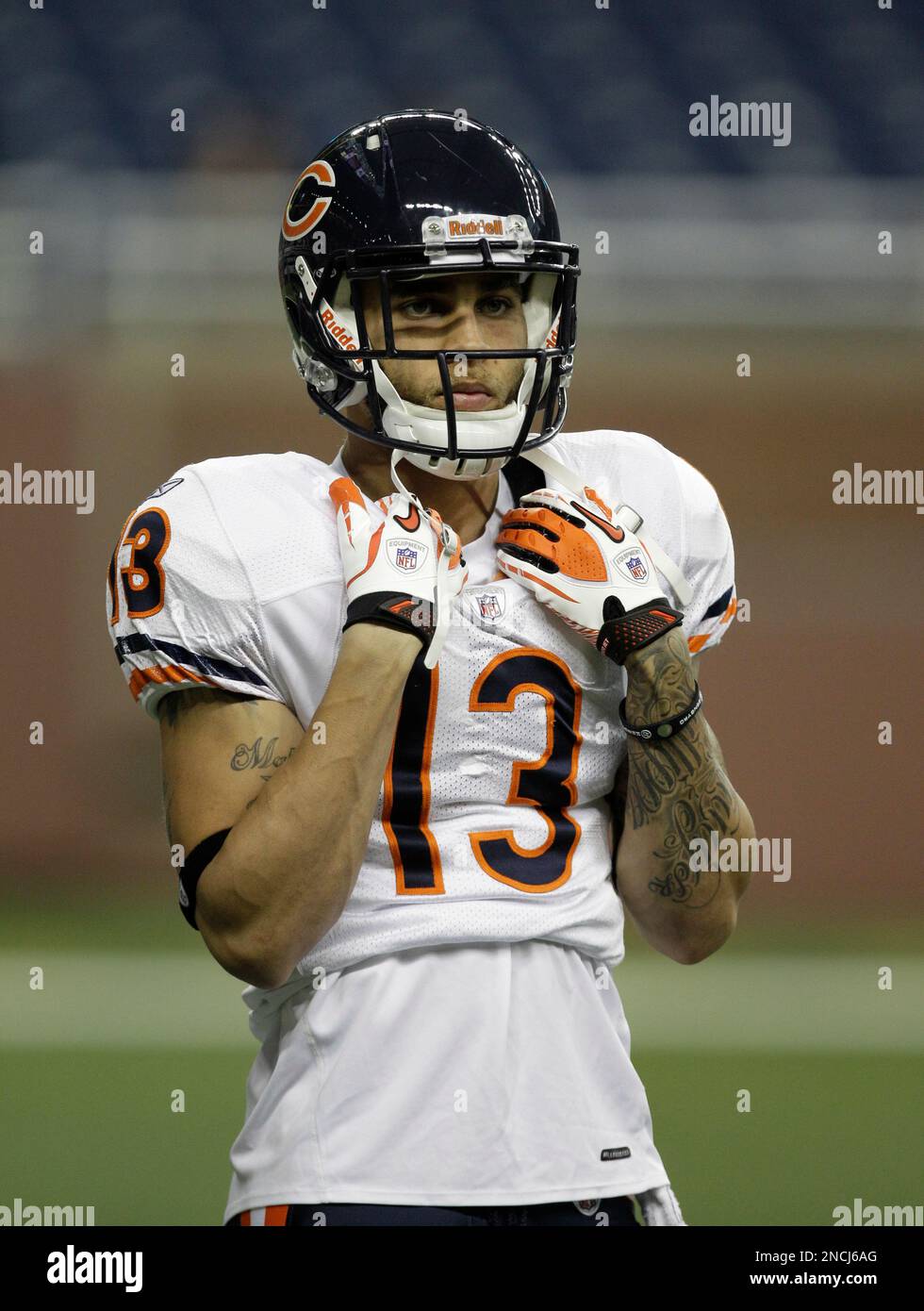 Wide receiver Johnny Knox (13) during the Chicago Bears minicamp practice  at Halas Hall in Lake Forest, Illinois. (Credit Image: © John  Rowland/Southcreek Global/ZUMApress.com Stock Photo - Alamy