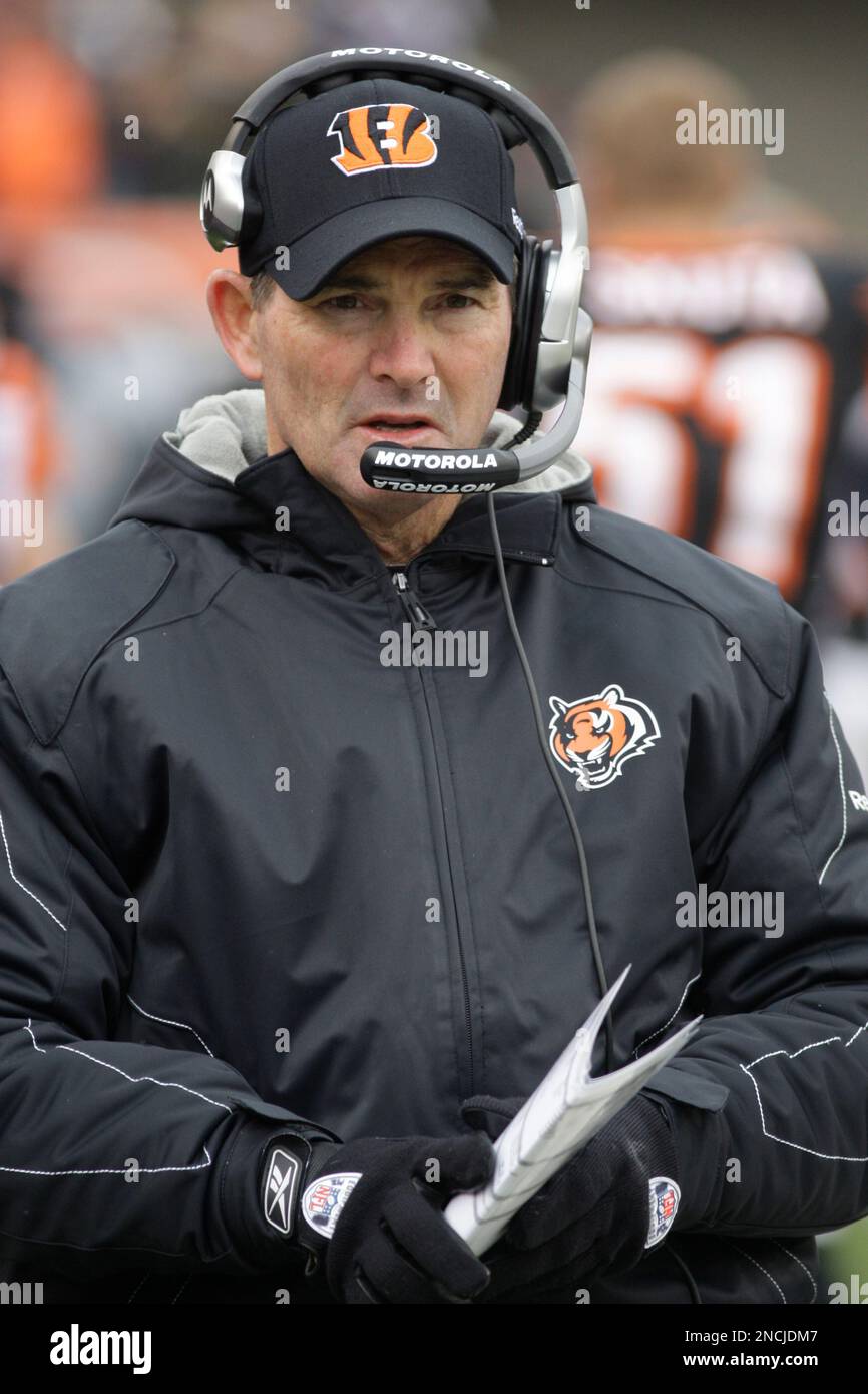 Cincinnati Bengals defensive coordinator Mike Zimmer in the first half