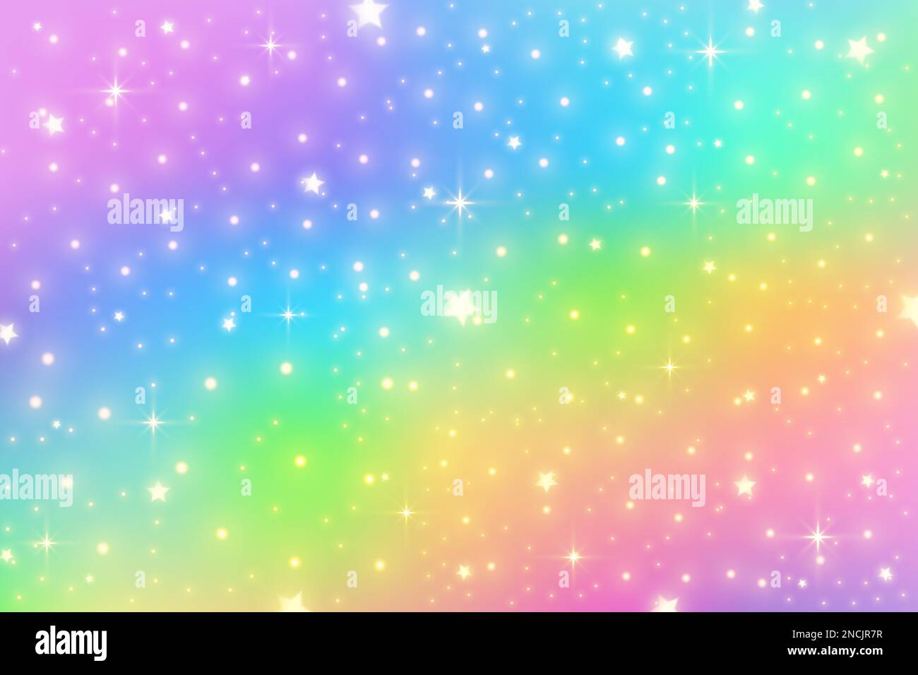 Rainbow unicorn background. Girlie princess sky with stars and sparkles ...