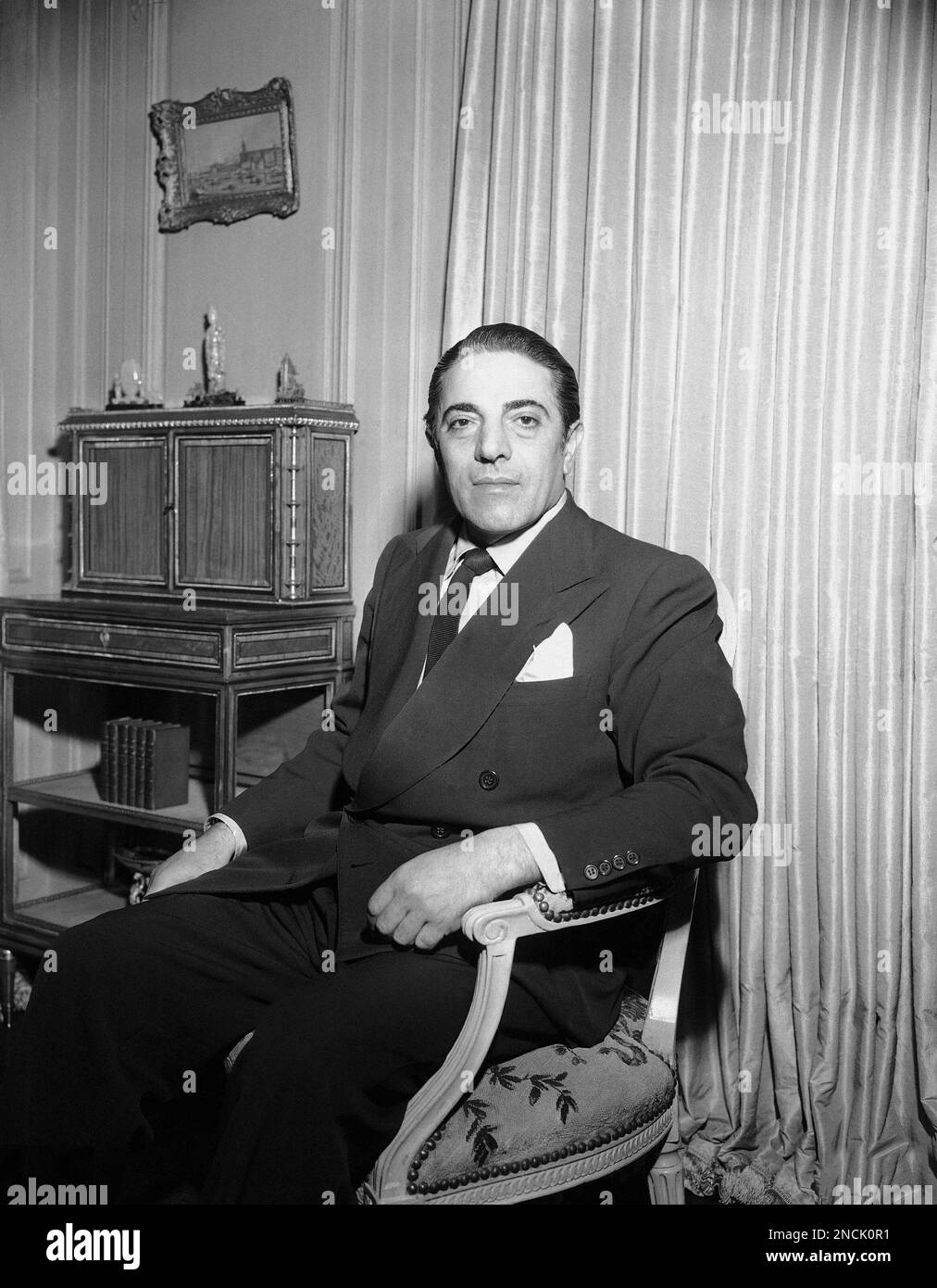 Aristotle Socrates Onassis, 47, wealthy Greekborn shipping magnate in