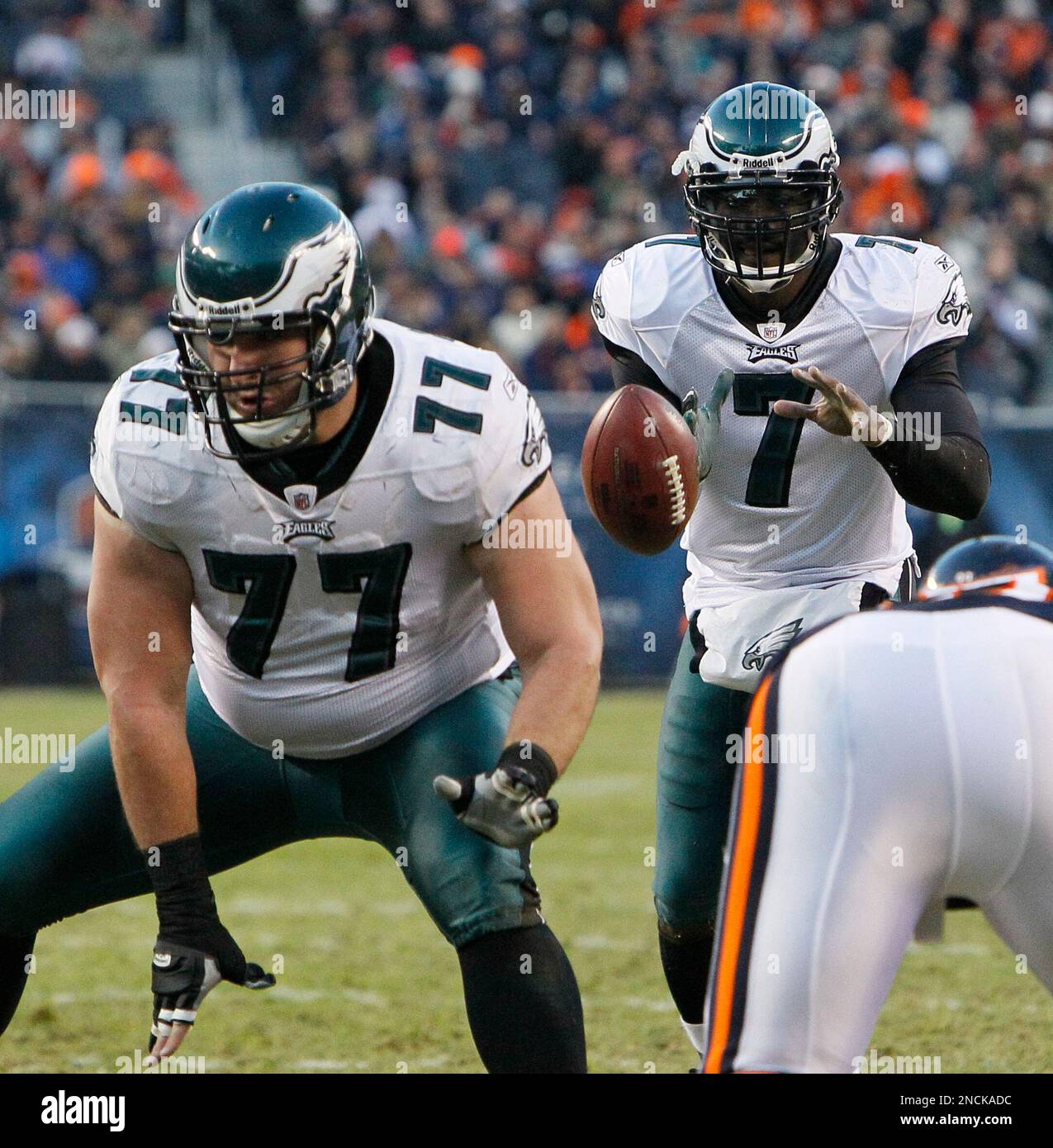 Philadelphia Eagles quarterback Michael Vick #7 passes during a scrimmage  in a practice being held at Lehigh College in Bethlehem, Pennsylvania.  (Credit Image: © Mike McAtee/Southcreek Global/ZUMApress.com Stock Photo -  Alamy