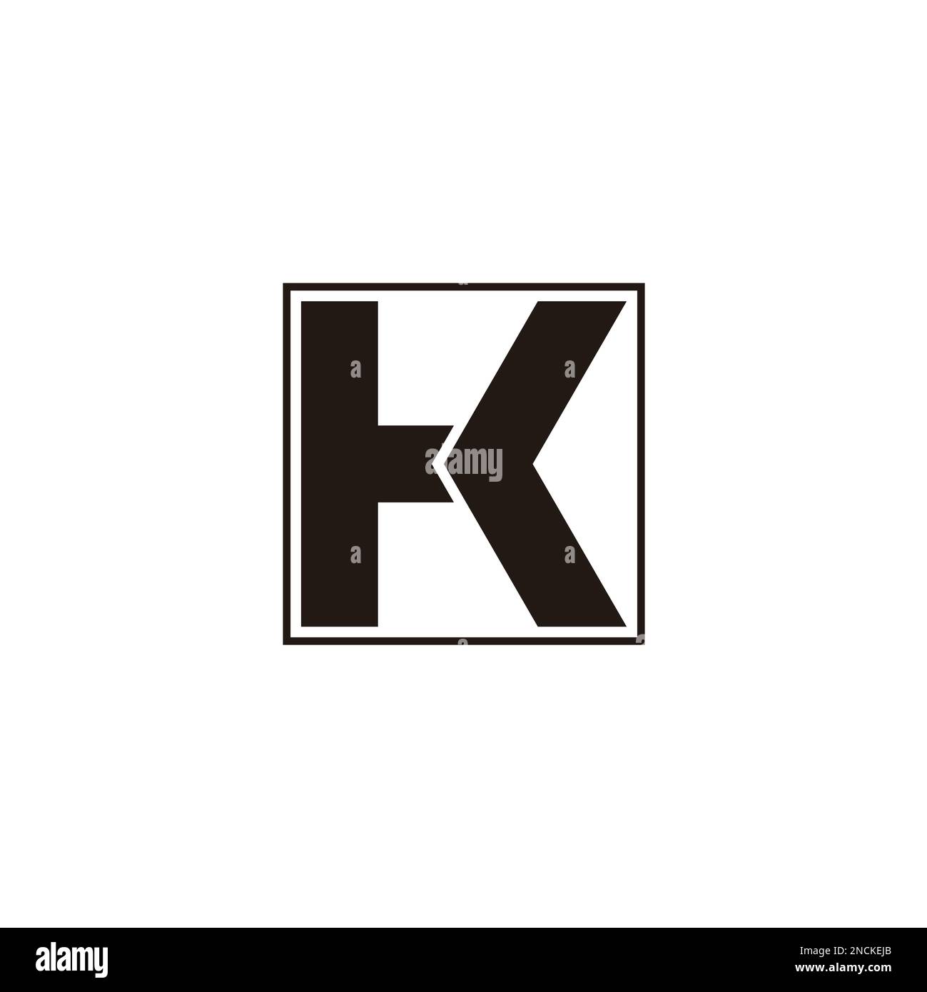 letter hk square geometric arrow simple logo vector Stock Vector