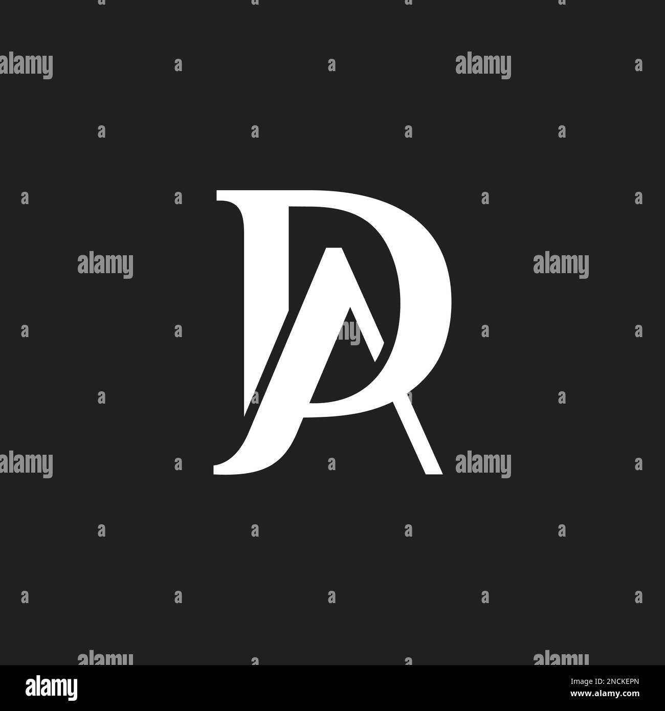 letter da curves font simple logo vector Stock Vector