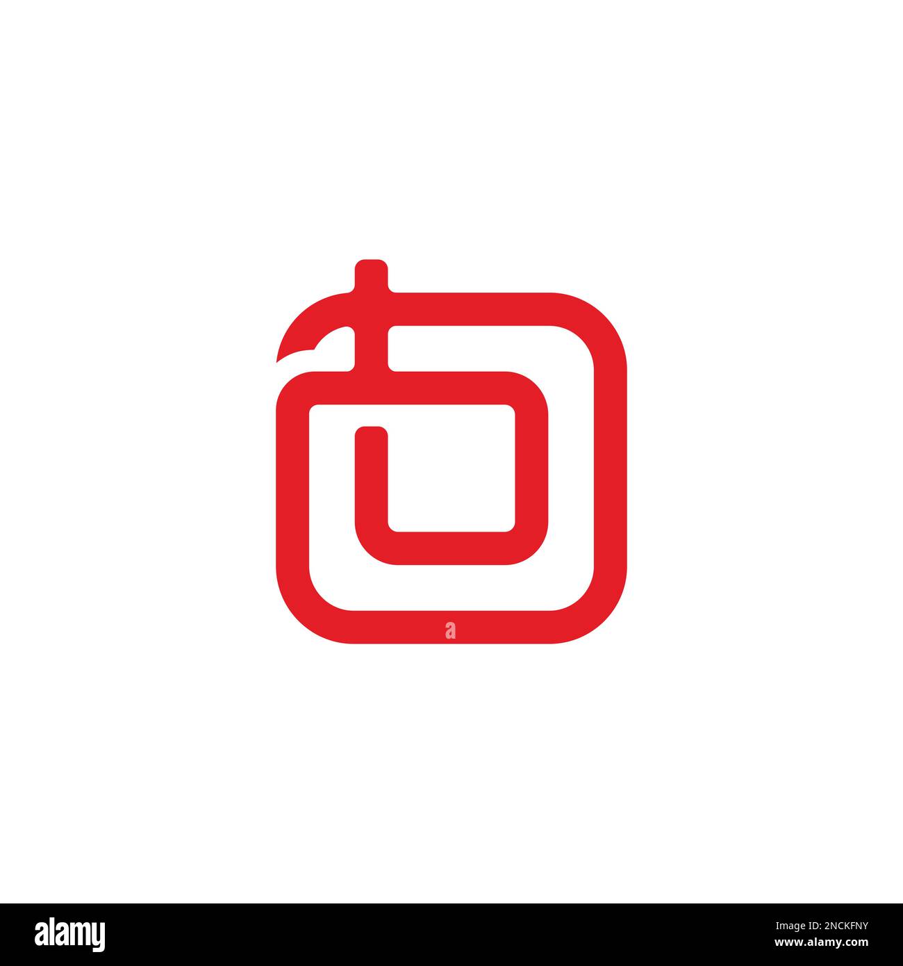 letter bo square spiral simple logo vector Stock Vector