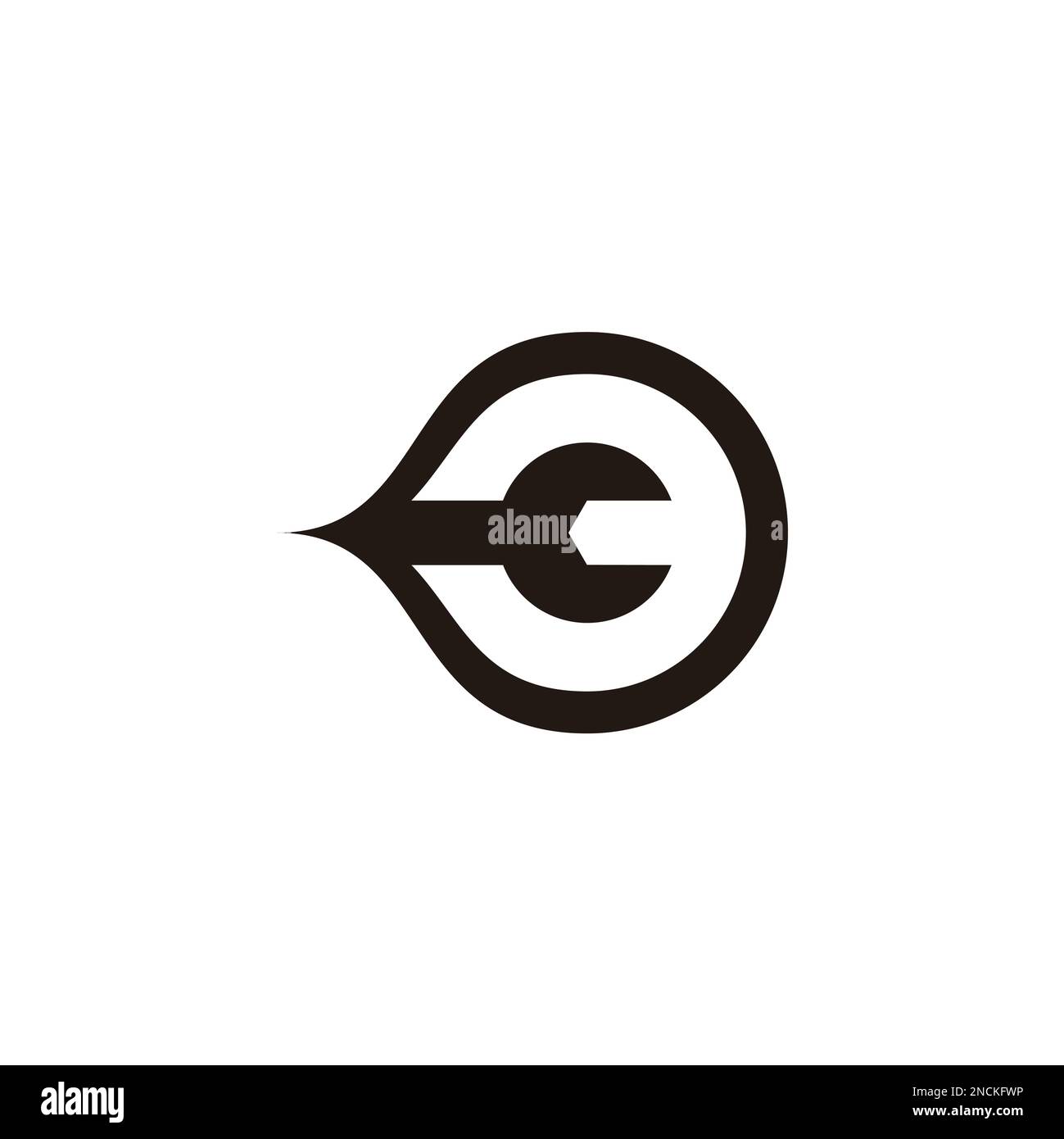 wrench swoosh auto service symbol logo vector Stock Vector