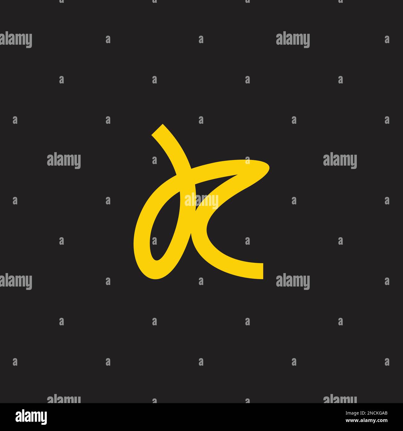 letter rk simple curves logo vector Stock Vector