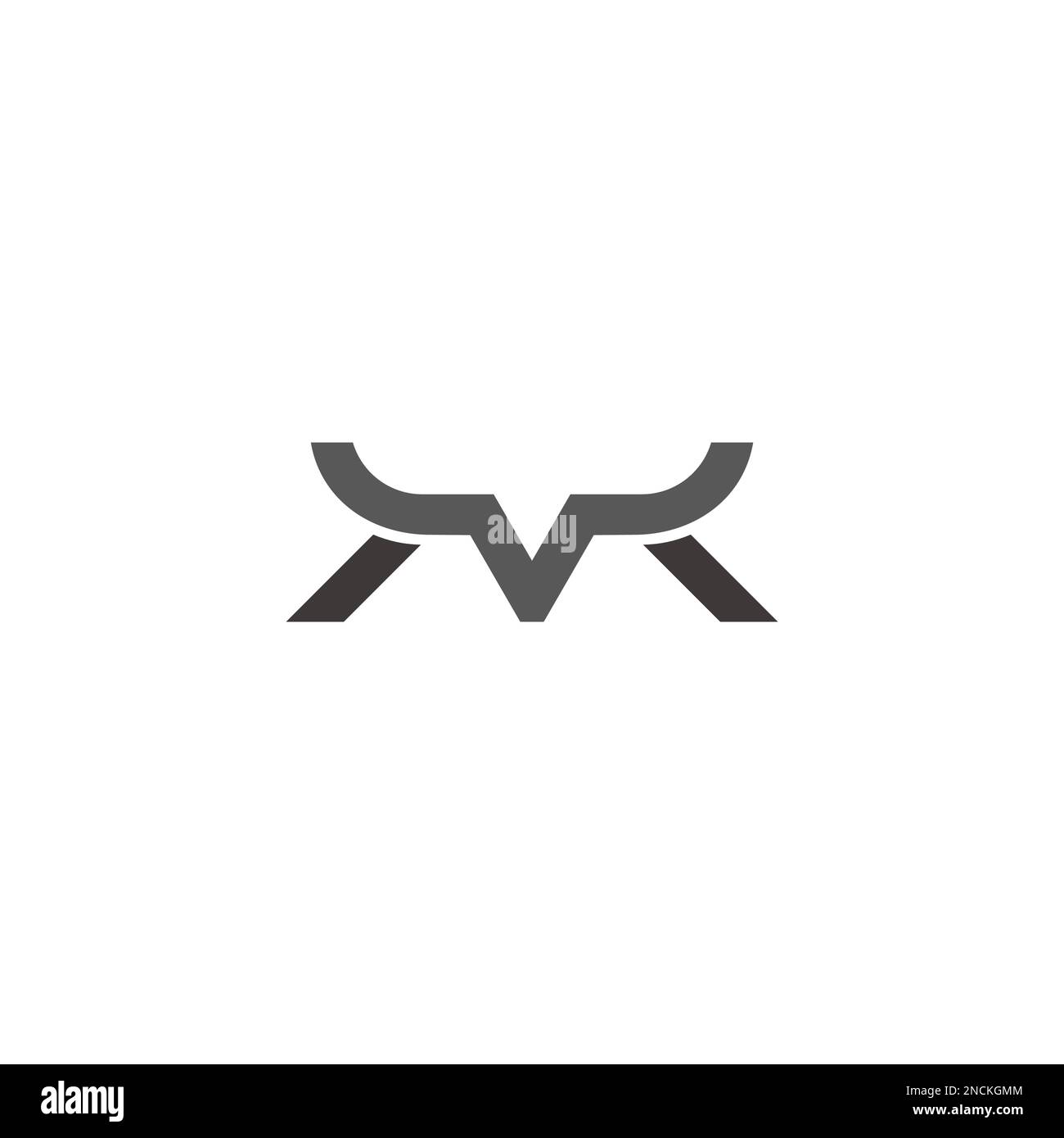 letter m abstract bull head horn logo vector Stock Vector