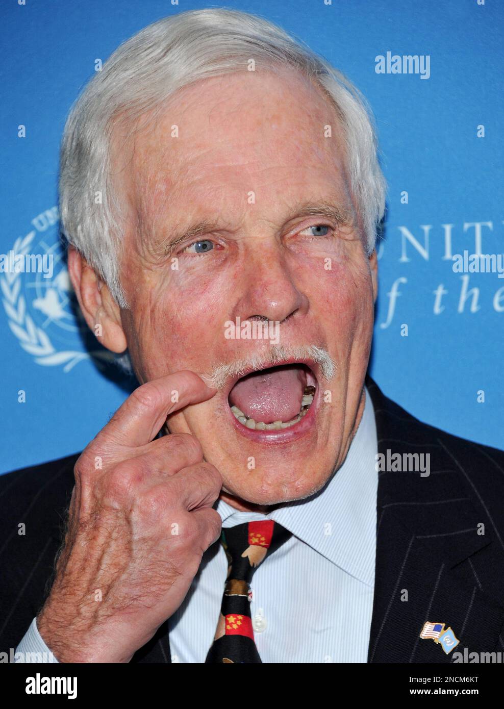 United Nations Foundation Founder and Chairman Ted Turner attends the United  Nations Foundation Annual Leadership Dinner at the Waldorf-Astoria Hotel on  Thursday, Nov. 18, 2010 in New York. (AP Photo/Evan Agostini Stock
