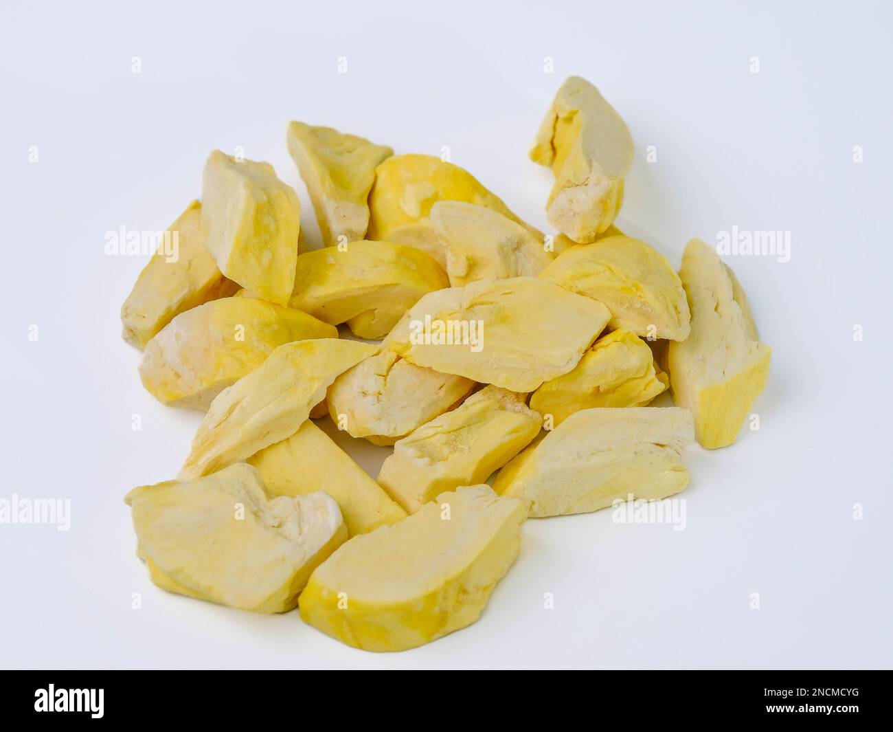 Freezedried durian, is a processed fruit that retains the nutritional value of food. A pile of