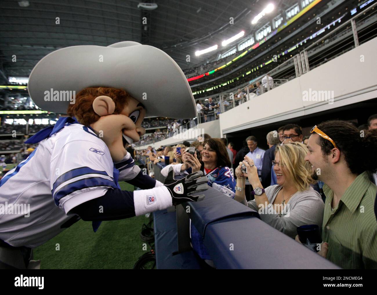 Dallas Cowboys mascot Rowdy entertains fans before an NFL football game ...