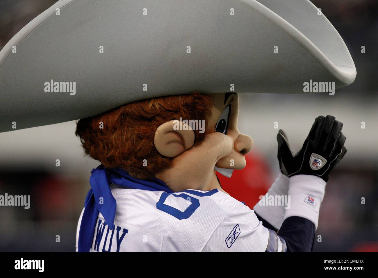 Dallas Cowboys mascot Rowdy before an NFL football game against the ...