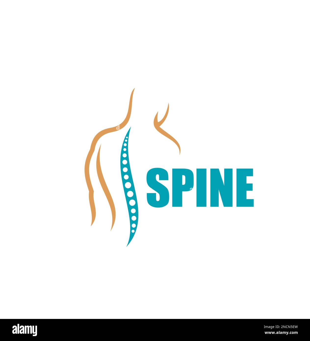 Spine icon, vector emblem for medical diagnostic center, chiropractic