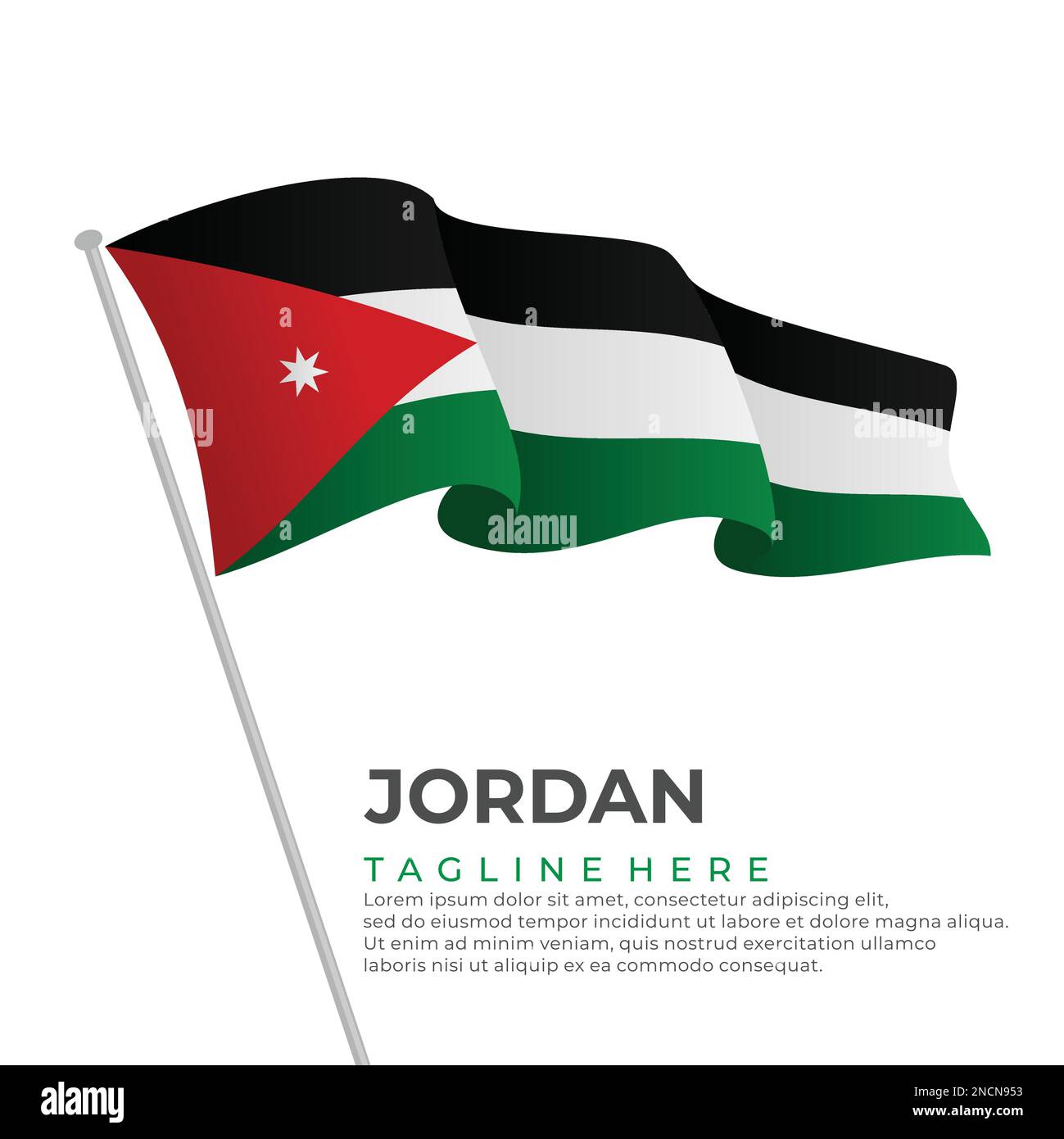 Template vector Jordan flag modern design. Vector illustration Stock