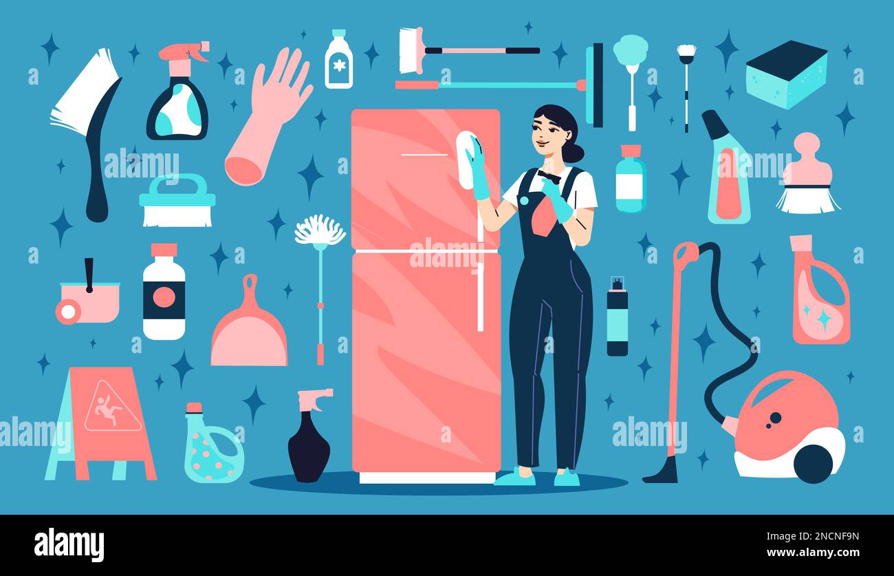 Cleaning service big set of isolated icons with detergents mops brooms