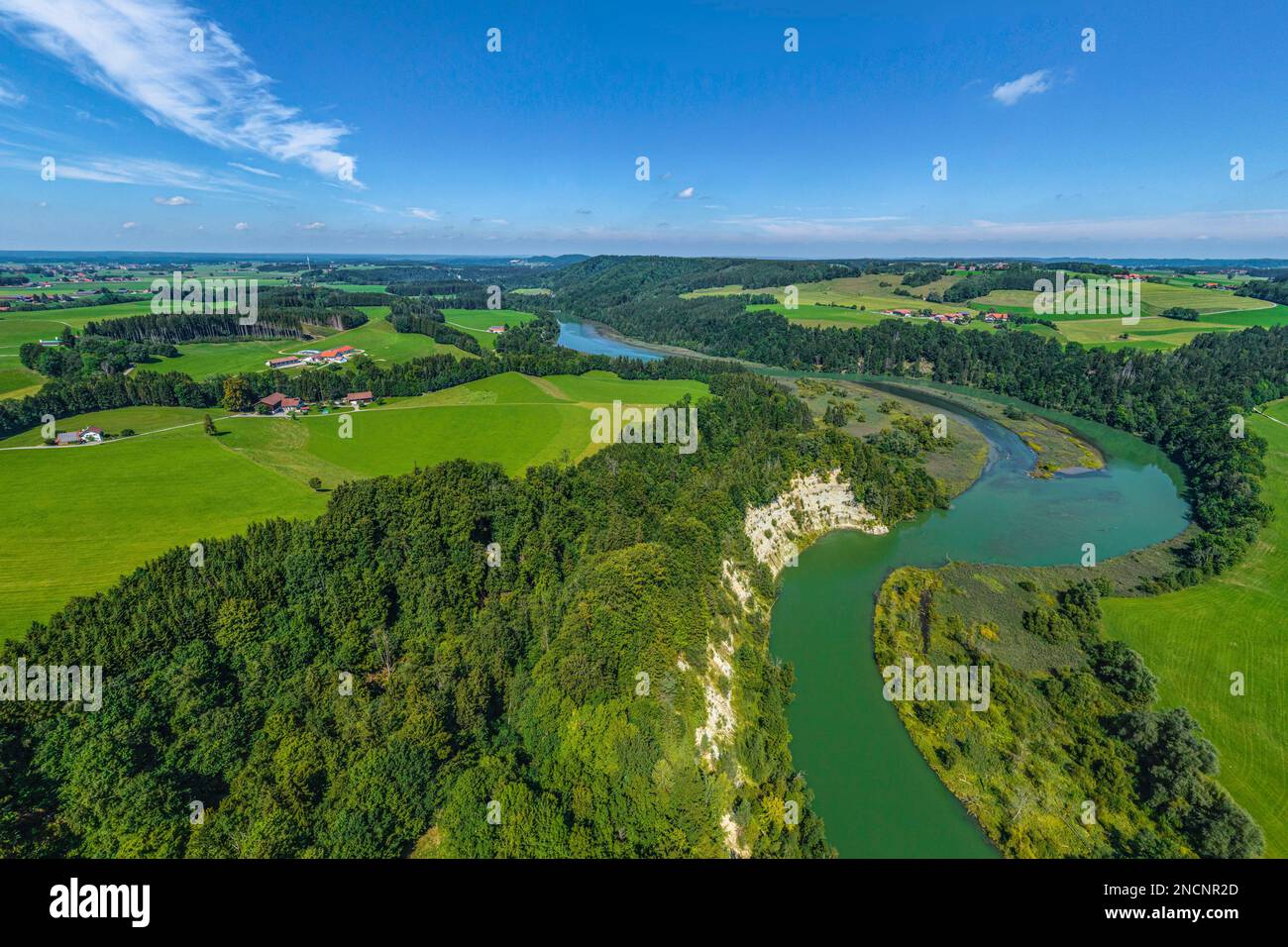 The impressive landscape of the Iller valley between Kempten and ...