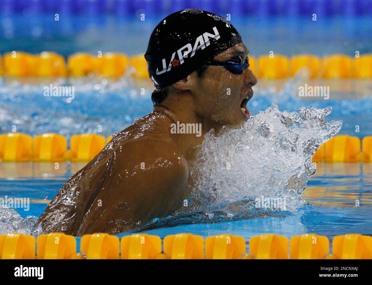 Japan's Ken Takakuwa competes in a men's 400m Individual Medley heat