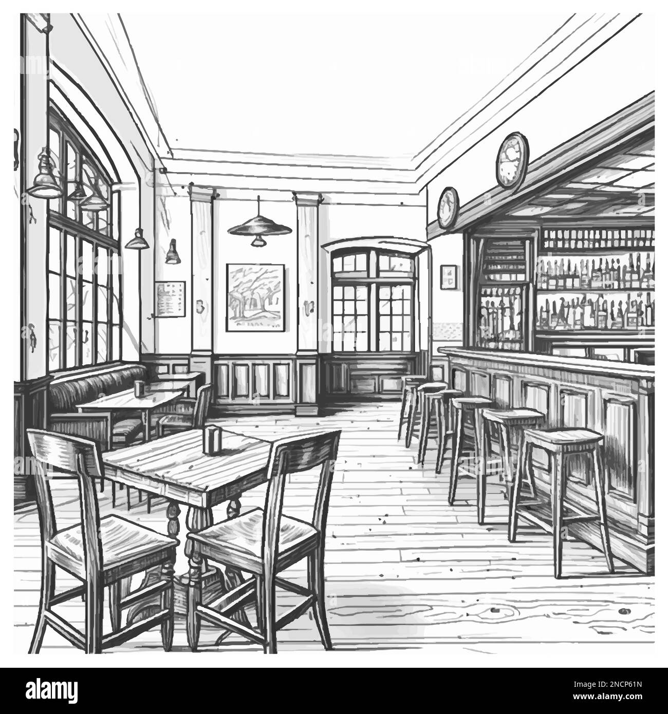 tavern-scene-stock-vector-images-alamy