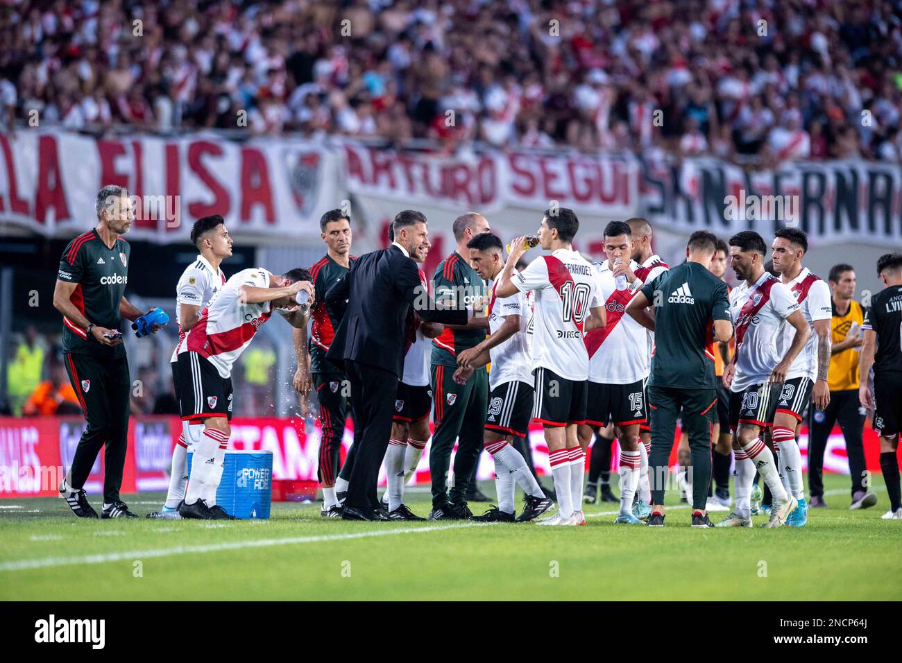 Argentina, Buenos Aires - 12 February 2023: manager Martín Demichelis of River Plate during the Torneo Binance 2023 of Argentine Liga Profesional matc Stock Photo