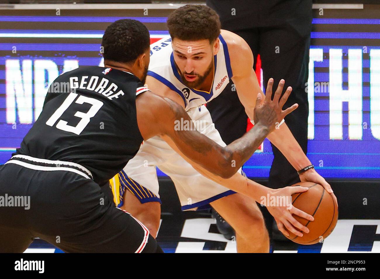 Klay Thompson & Andrew Wiggins Golden State Warriors Unsigned Defending vs. Kings in Game 5 of The 2023 NBA Playoffs Photograph