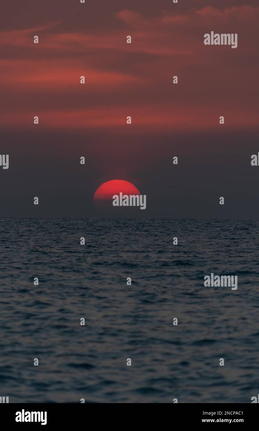 An aerial view of sea during sunset Stock Photo - Alamy