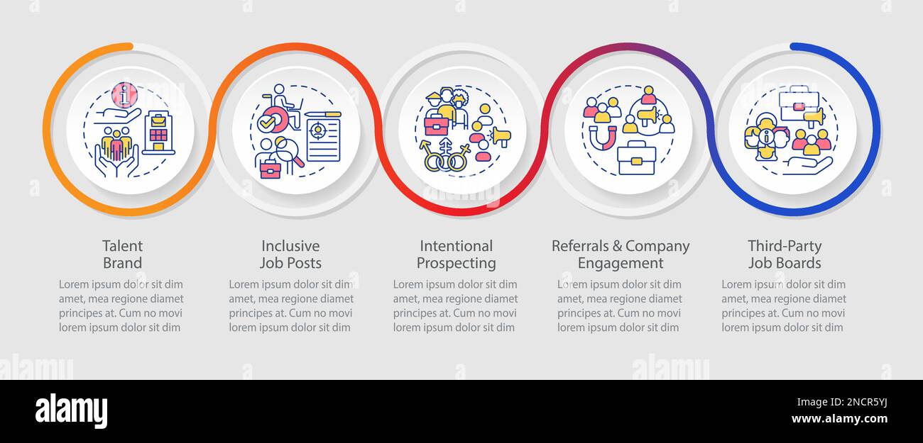 Diversifying pipeline of candidates loop infographic template Stock Vector