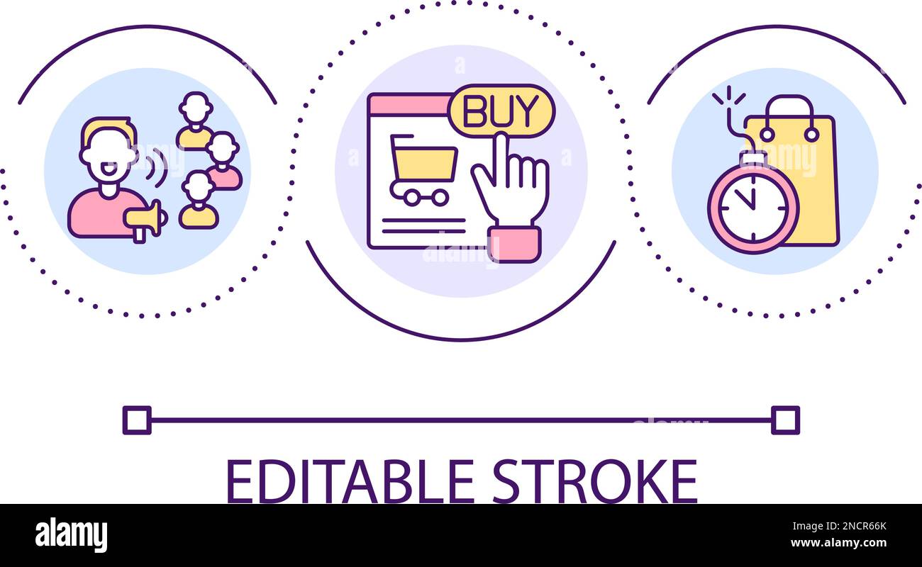 Promote products on social media loop concept icon Stock Vector Image ...