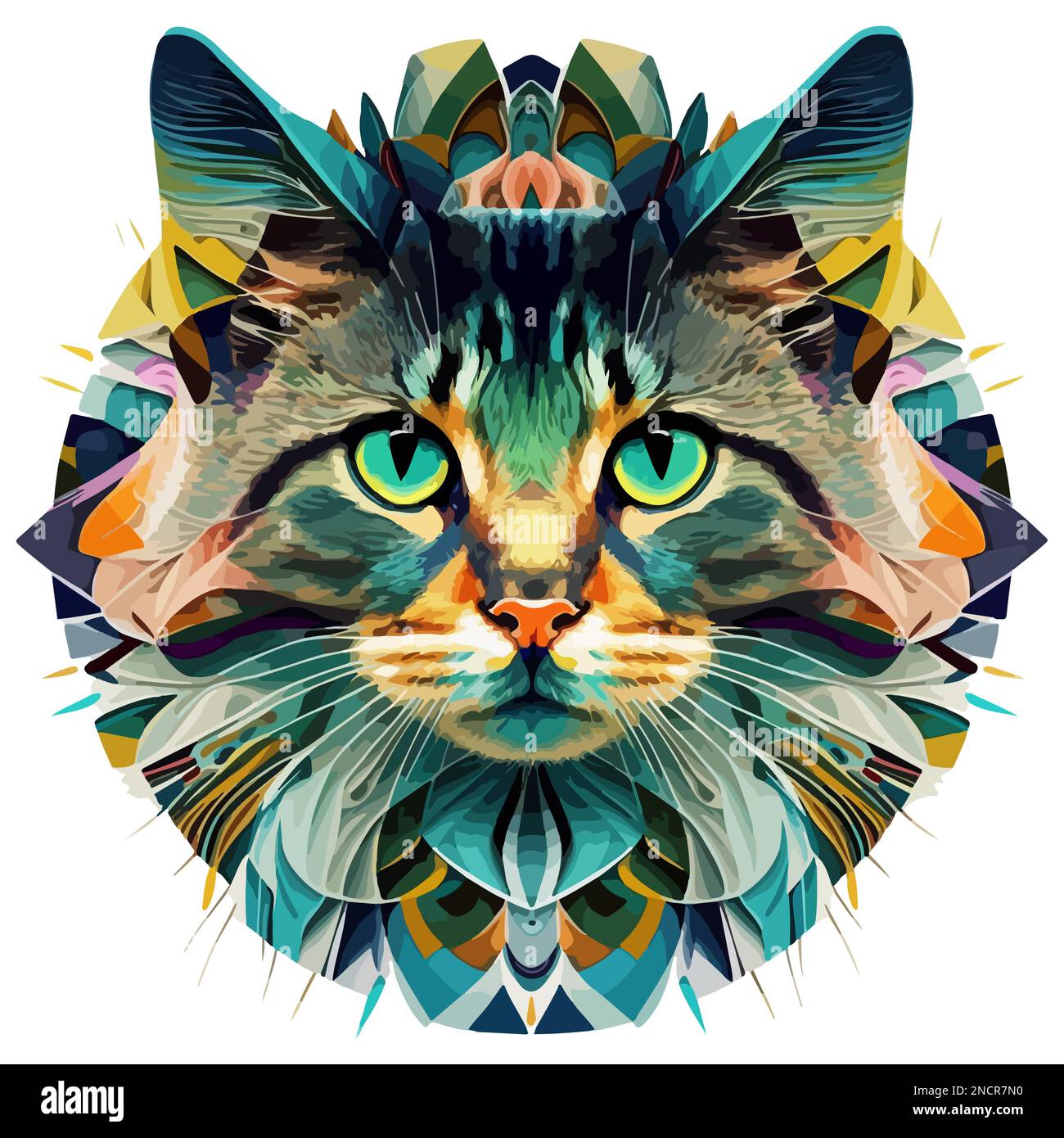Colored cat head vector pet emoticon illustration Stock Vector Image ...