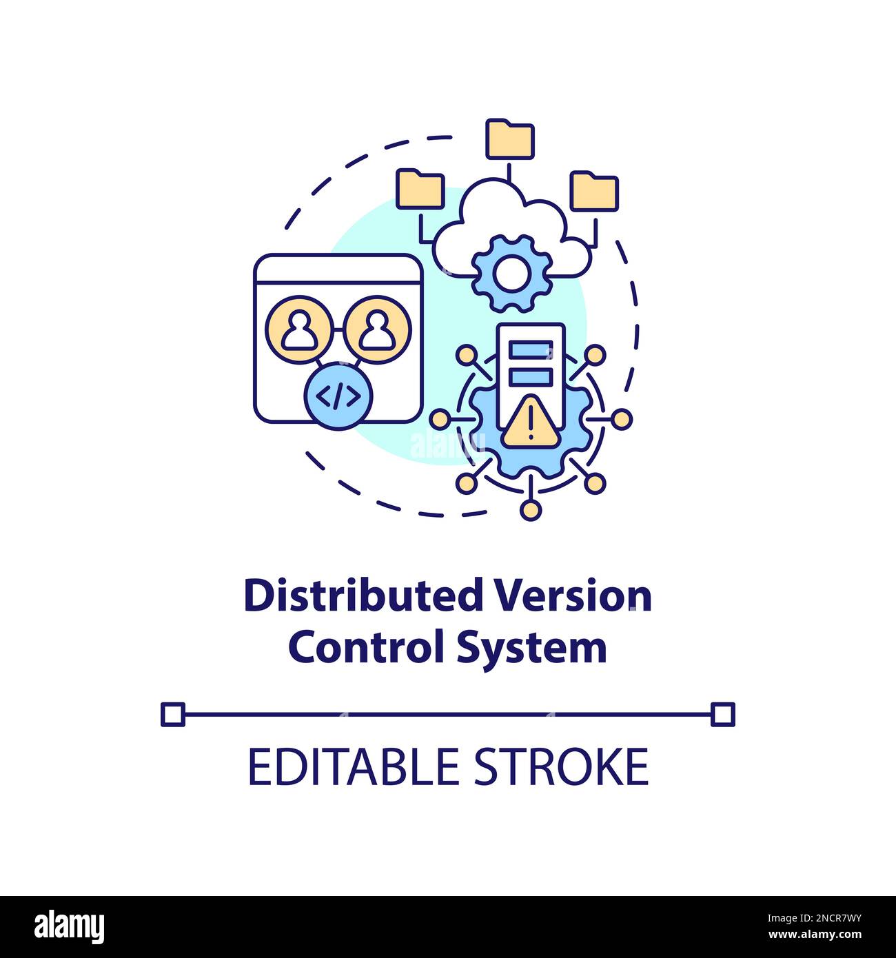 Distributed version control system concept icon Stock Vector Image ...