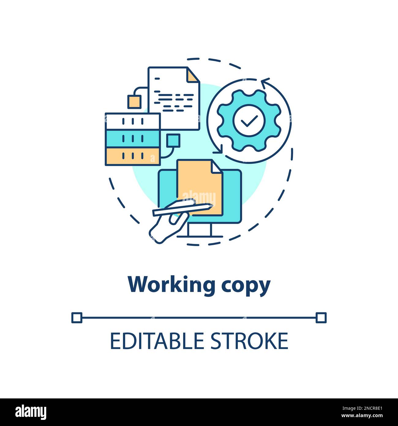 Working copy concept icon stock vector image art alamy