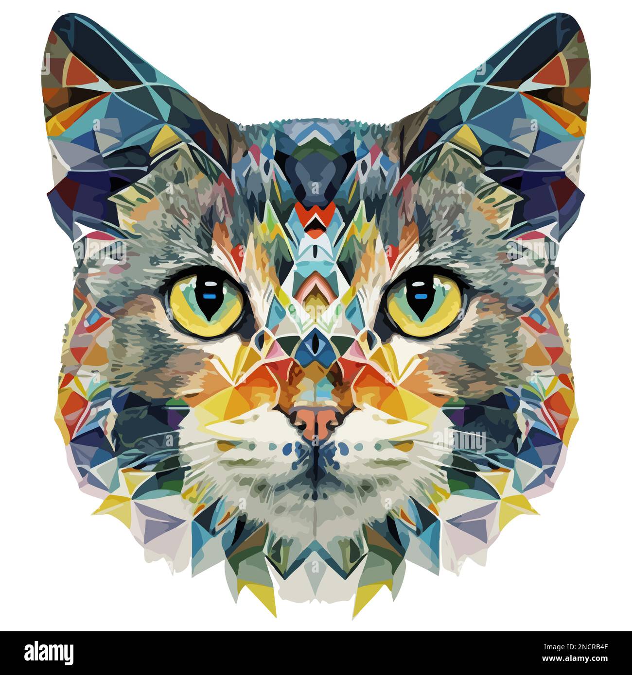 Colorful portrait cat muzzle Stock Vector Images - Alamy