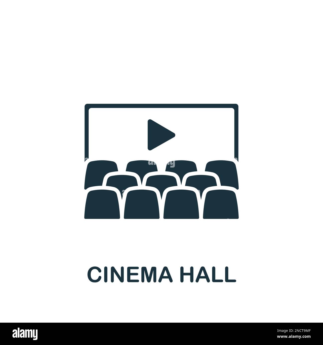 Cinema hall icon. Monochrome simple sign from entertainment collection